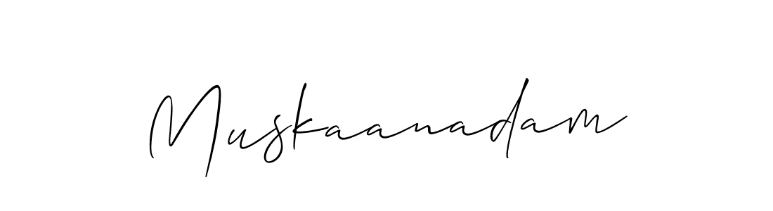 Make a short Muskaanadam signature style. Manage your documents anywhere anytime using Allison_Script. Create and add eSignatures, submit forms, share and send files easily. Muskaanadam signature style 2 images and pictures png
