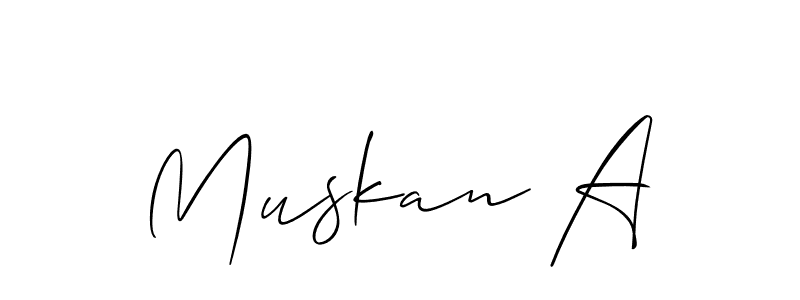 Create a beautiful signature design for name Muskan A. With this signature (Allison_Script) fonts, you can make a handwritten signature for free. Muskan A signature style 2 images and pictures png