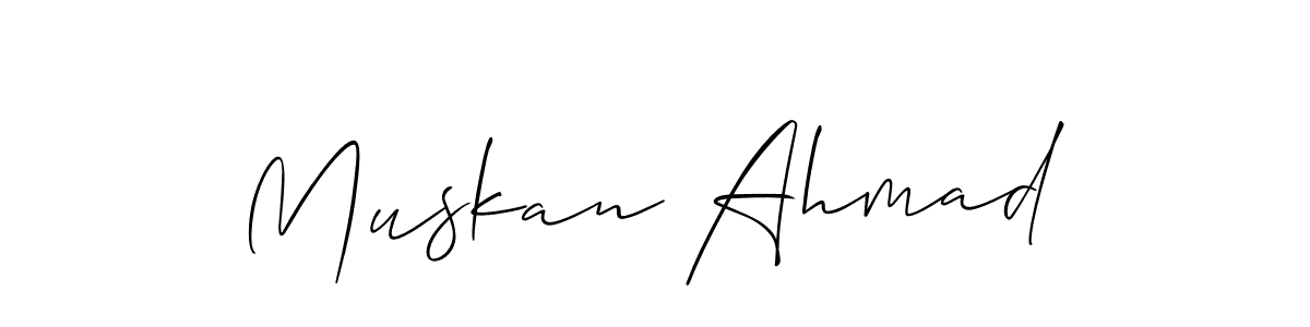 Make a beautiful signature design for name Muskan Ahmad. With this signature (Allison_Script) style, you can create a handwritten signature for free. Muskan Ahmad signature style 2 images and pictures png