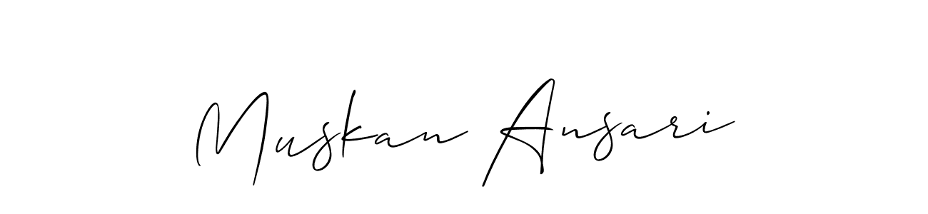 Muskan Ansari stylish signature style. Best Handwritten Sign (Allison_Script) for my name. Handwritten Signature Collection Ideas for my name Muskan Ansari. Muskan Ansari signature style 2 images and pictures png