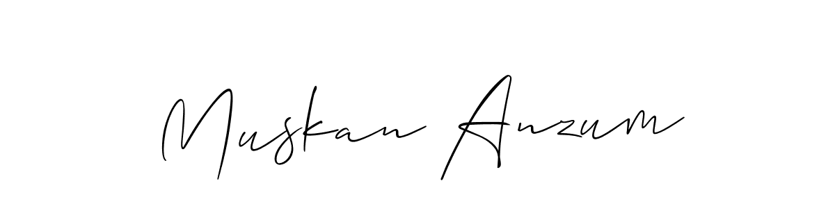How to make Muskan Anzum signature? Allison_Script is a professional autograph style. Create handwritten signature for Muskan Anzum name. Muskan Anzum signature style 2 images and pictures png