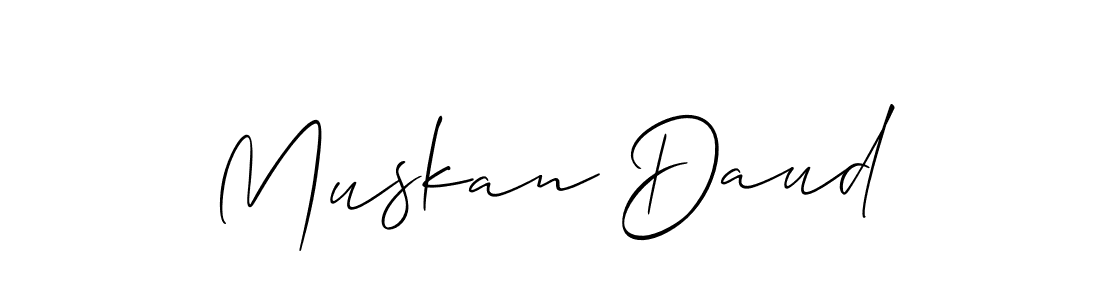Also You can easily find your signature by using the search form. We will create Muskan Daud name handwritten signature images for you free of cost using Allison_Script sign style. Muskan Daud signature style 2 images and pictures png