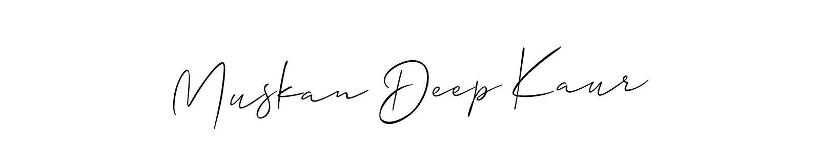 Muskan Deep Kaur stylish signature style. Best Handwritten Sign (Allison_Script) for my name. Handwritten Signature Collection Ideas for my name Muskan Deep Kaur. Muskan Deep Kaur signature style 2 images and pictures png