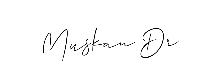 How to make Muskan Dr name signature. Use Allison_Script style for creating short signs online. This is the latest handwritten sign. Muskan Dr signature style 2 images and pictures png