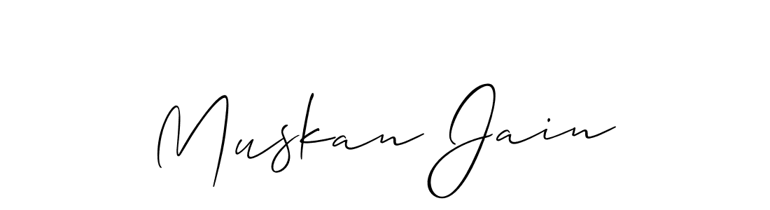 How to make Muskan Jain name signature. Use Allison_Script style for creating short signs online. This is the latest handwritten sign. Muskan Jain signature style 2 images and pictures png