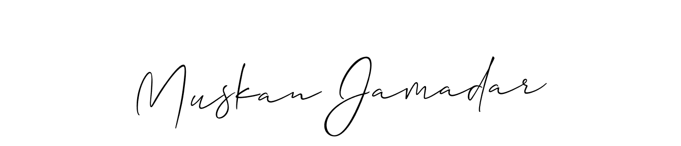 Muskan Jamadar stylish signature style. Best Handwritten Sign (Allison_Script) for my name. Handwritten Signature Collection Ideas for my name Muskan Jamadar. Muskan Jamadar signature style 2 images and pictures png