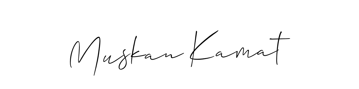 Make a beautiful signature design for name Muskan Kamat. With this signature (Allison_Script) style, you can create a handwritten signature for free. Muskan Kamat signature style 2 images and pictures png