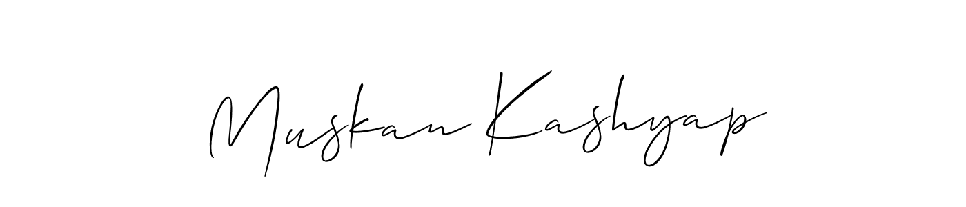 Make a beautiful signature design for name Muskan Kashyap. With this signature (Allison_Script) style, you can create a handwritten signature for free. Muskan Kashyap signature style 2 images and pictures png