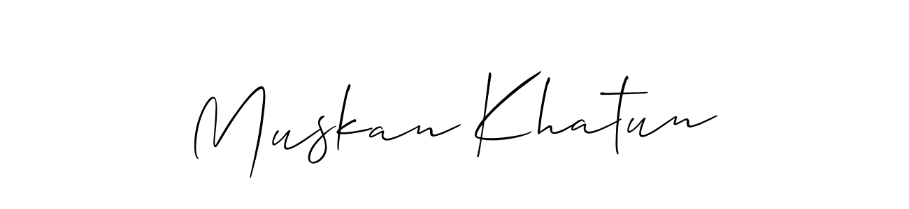 Allison_Script is a professional signature style that is perfect for those who want to add a touch of class to their signature. It is also a great choice for those who want to make their signature more unique. Get Muskan Khatun name to fancy signature for free. Muskan Khatun signature style 2 images and pictures png