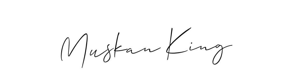 Make a short Muskan King signature style. Manage your documents anywhere anytime using Allison_Script. Create and add eSignatures, submit forms, share and send files easily. Muskan King signature style 2 images and pictures png