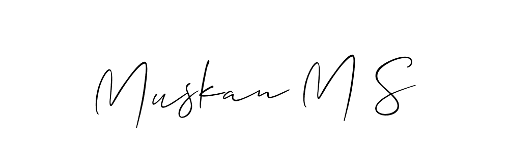 How to Draw Muskan M S signature style? Allison_Script is a latest design signature styles for name Muskan M S. Muskan M S signature style 2 images and pictures png