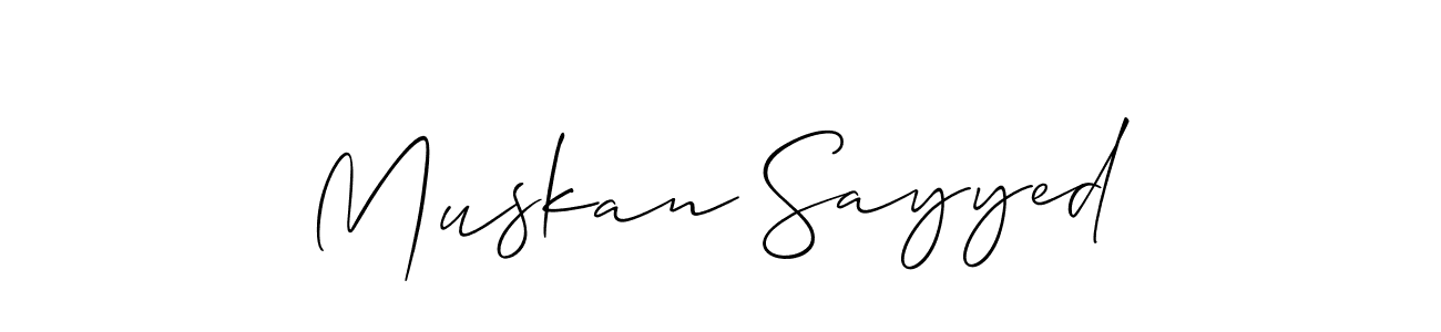 Muskan Sayyed stylish signature style. Best Handwritten Sign (Allison_Script) for my name. Handwritten Signature Collection Ideas for my name Muskan Sayyed. Muskan Sayyed signature style 2 images and pictures png