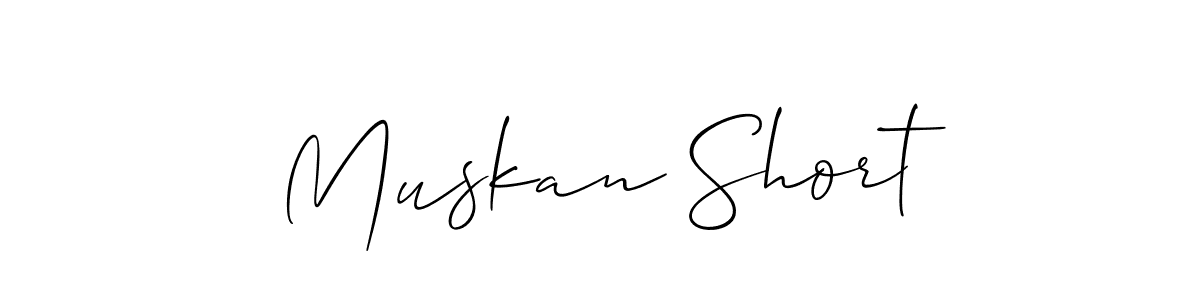 How to Draw Muskan Short signature style? Allison_Script is a latest design signature styles for name Muskan Short. Muskan Short signature style 2 images and pictures png