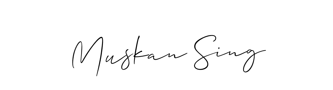 Use a signature maker to create a handwritten signature online. With this signature software, you can design (Allison_Script) your own signature for name Muskan Sing. Muskan Sing signature style 2 images and pictures png