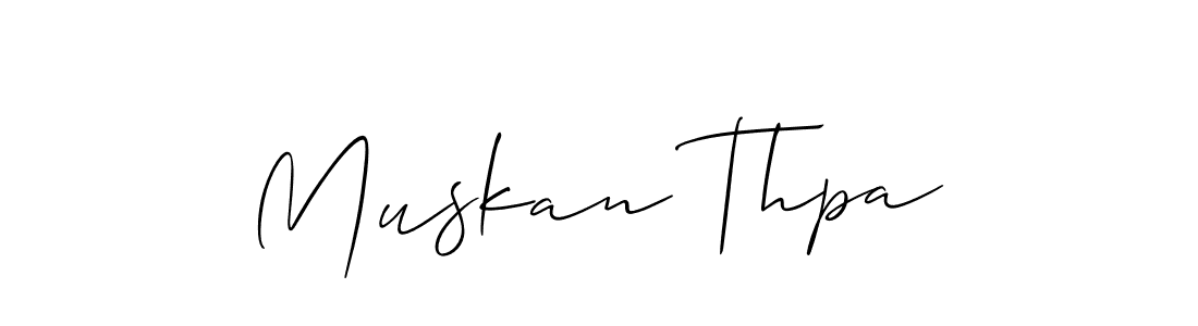 It looks lik you need a new signature style for name Muskan Thpa. Design unique handwritten (Allison_Script) signature with our free signature maker in just a few clicks. Muskan Thpa signature style 2 images and pictures png