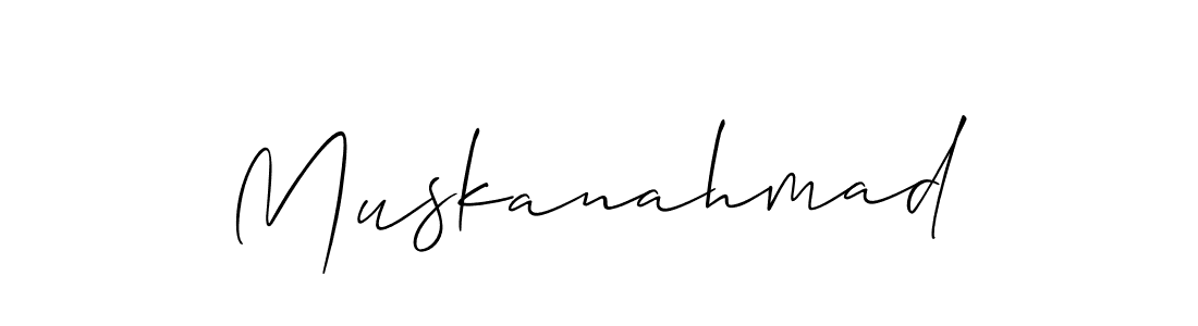 Use a signature maker to create a handwritten signature online. With this signature software, you can design (Allison_Script) your own signature for name Muskanahmad. Muskanahmad signature style 2 images and pictures png