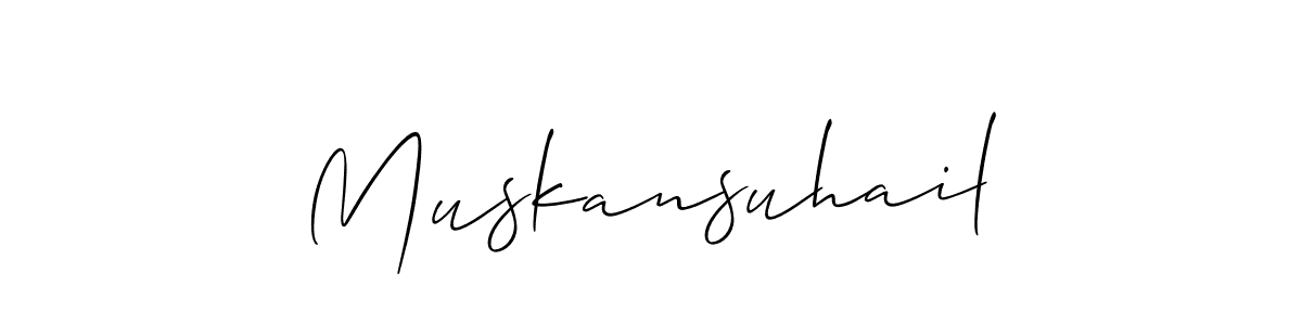 Make a beautiful signature design for name Muskansuhail. With this signature (Allison_Script) style, you can create a handwritten signature for free. Muskansuhail signature style 2 images and pictures png