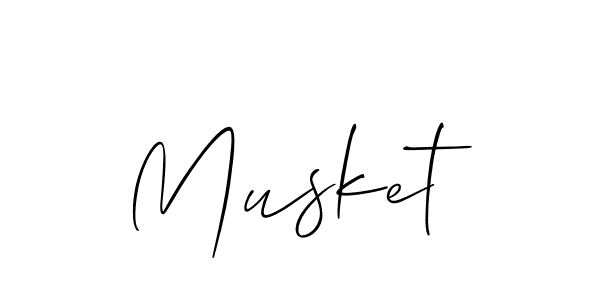 Make a beautiful signature design for name Musket. With this signature (Allison_Script) style, you can create a handwritten signature for free. Musket signature style 2 images and pictures png