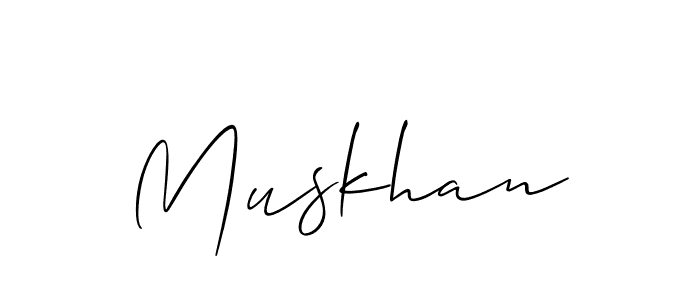 It looks lik you need a new signature style for name Muskhan. Design unique handwritten (Allison_Script) signature with our free signature maker in just a few clicks. Muskhan signature style 2 images and pictures png