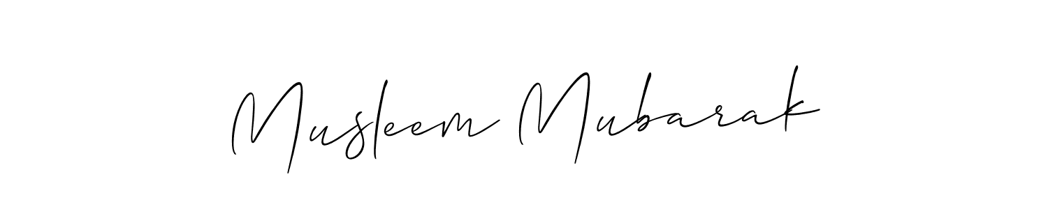 Also we have Musleem Mubarak name is the best signature style. Create professional handwritten signature collection using Allison_Script autograph style. Musleem Mubarak signature style 2 images and pictures png