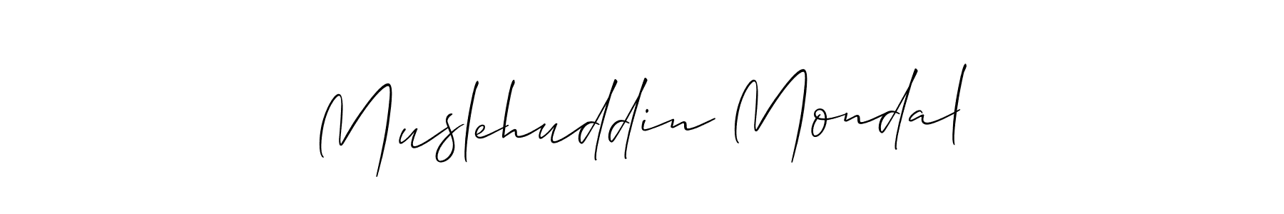 It looks lik you need a new signature style for name Muslehuddin Mondal. Design unique handwritten (Allison_Script) signature with our free signature maker in just a few clicks. Muslehuddin Mondal signature style 2 images and pictures png