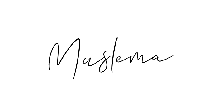 How to make Muslema signature? Allison_Script is a professional autograph style. Create handwritten signature for Muslema name. Muslema signature style 2 images and pictures png