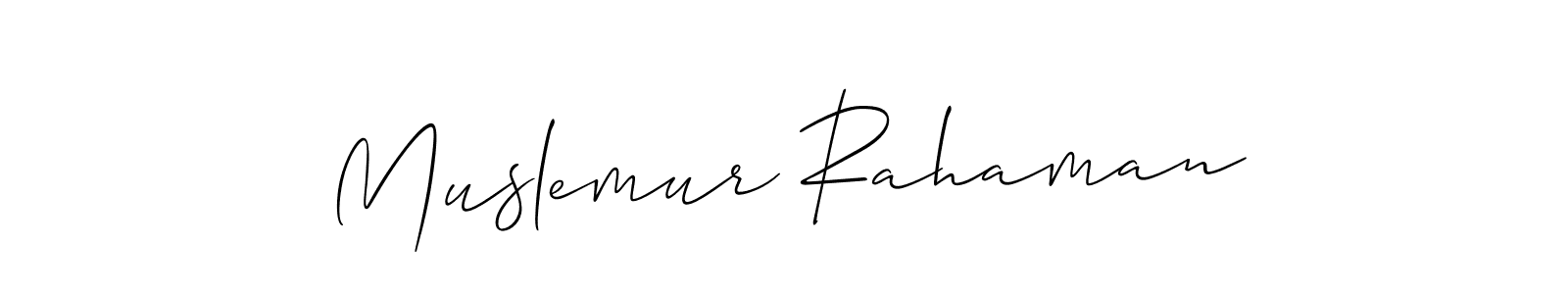 Similarly Allison_Script is the best handwritten signature design. Signature creator online .You can use it as an online autograph creator for name Muslemur Rahaman. Muslemur Rahaman signature style 2 images and pictures png