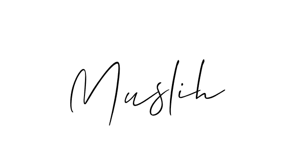 Allison_Script is a professional signature style that is perfect for those who want to add a touch of class to their signature. It is also a great choice for those who want to make their signature more unique. Get Muslih name to fancy signature for free. Muslih signature style 2 images and pictures png