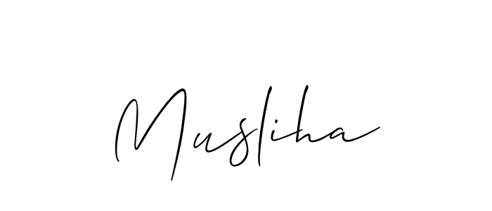 Make a short Musliha signature style. Manage your documents anywhere anytime using Allison_Script. Create and add eSignatures, submit forms, share and send files easily. Musliha signature style 2 images and pictures png