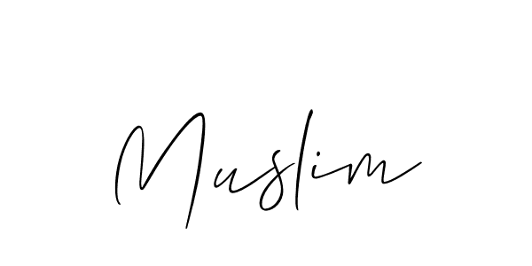 Create a beautiful signature design for name Muslim. With this signature (Allison_Script) fonts, you can make a handwritten signature for free. Muslim signature style 2 images and pictures png