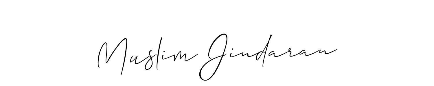 Check out images of Autograph of Muslim Jindaran name. Actor Muslim Jindaran Signature Style. Allison_Script is a professional sign style online. Muslim Jindaran signature style 2 images and pictures png