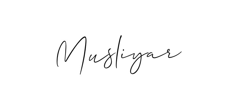 if you are searching for the best signature style for your name Musliyar. so please give up your signature search. here we have designed multiple signature styles  using Allison_Script. Musliyar signature style 2 images and pictures png