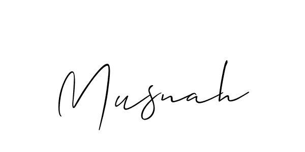 The best way (Allison_Script) to make a short signature is to pick only two or three words in your name. The name Musnah include a total of six letters. For converting this name. Musnah signature style 2 images and pictures png