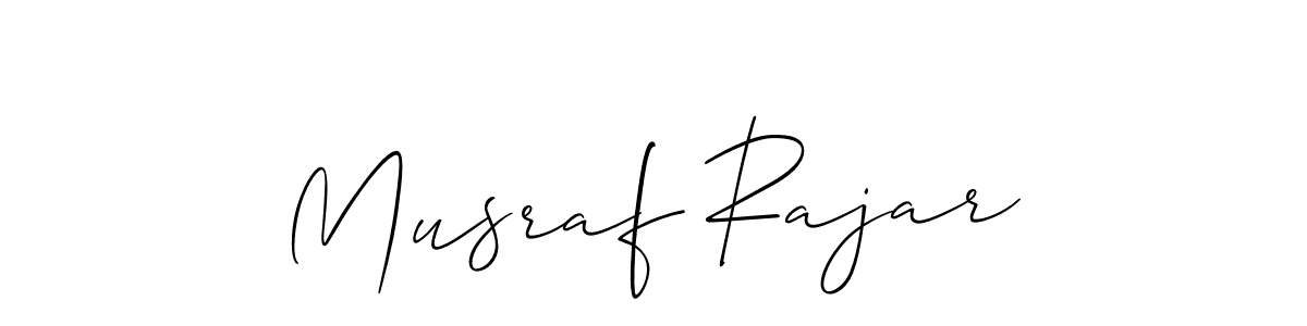 It looks lik you need a new signature style for name Musraf Rajar. Design unique handwritten (Allison_Script) signature with our free signature maker in just a few clicks. Musraf Rajar signature style 2 images and pictures png