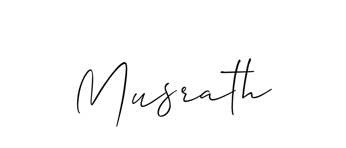 Use a signature maker to create a handwritten signature online. With this signature software, you can design (Allison_Script) your own signature for name Musrath. Musrath signature style 2 images and pictures png