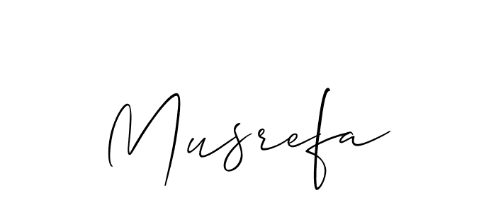 Create a beautiful signature design for name Musrefa. With this signature (Allison_Script) fonts, you can make a handwritten signature for free. Musrefa signature style 2 images and pictures png
