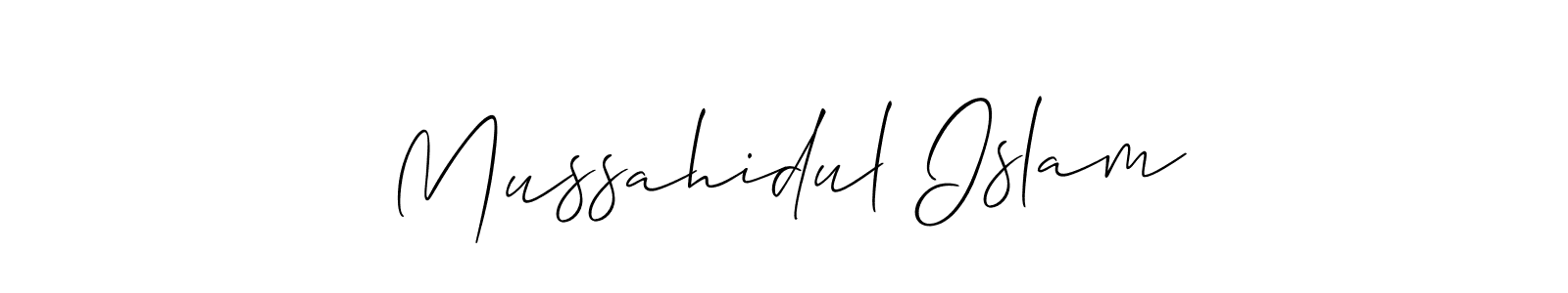 The best way (Allison_Script) to make a short signature is to pick only two or three words in your name. The name Mussahidul Islam include a total of six letters. For converting this name. Mussahidul Islam signature style 2 images and pictures png