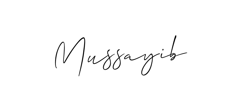 Create a beautiful signature design for name Mussayib. With this signature (Allison_Script) fonts, you can make a handwritten signature for free. Mussayib signature style 2 images and pictures png
