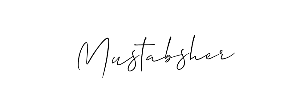Make a beautiful signature design for name Mustabsher. With this signature (Allison_Script) style, you can create a handwritten signature for free. Mustabsher signature style 2 images and pictures png
