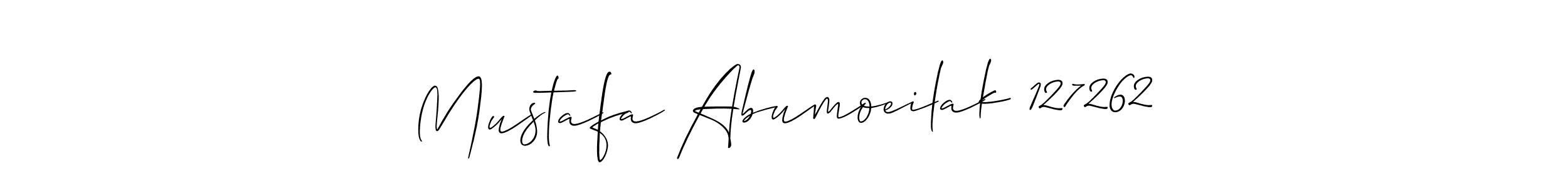 Mustafa Abumoeilak 127262 stylish signature style. Best Handwritten Sign (Allison_Script) for my name. Handwritten Signature Collection Ideas for my name Mustafa Abumoeilak 127262. Mustafa Abumoeilak 127262 signature style 2 images and pictures png