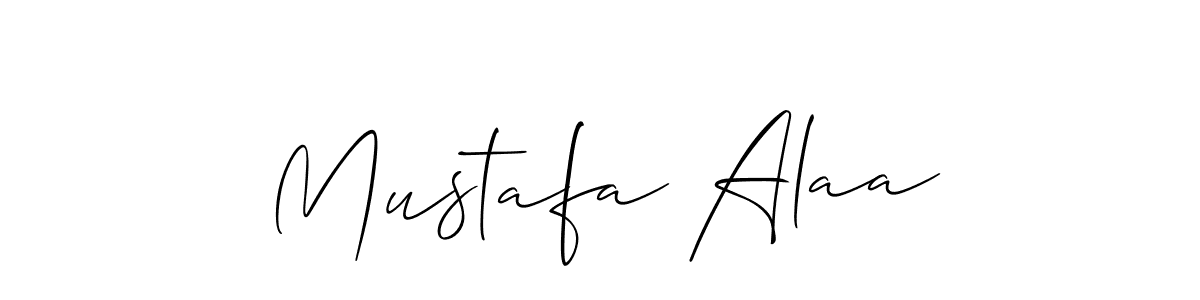 Make a beautiful signature design for name Mustafa Alaa. With this signature (Allison_Script) style, you can create a handwritten signature for free. Mustafa Alaa signature style 2 images and pictures png