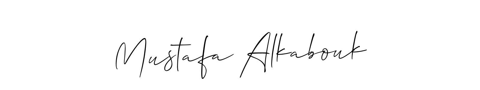 Use a signature maker to create a handwritten signature online. With this signature software, you can design (Allison_Script) your own signature for name Mustafa Alkabouk. Mustafa Alkabouk signature style 2 images and pictures png