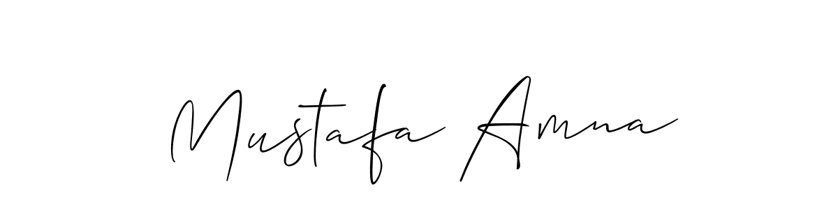 Use a signature maker to create a handwritten signature online. With this signature software, you can design (Allison_Script) your own signature for name Mustafa Amna. Mustafa Amna signature style 2 images and pictures png