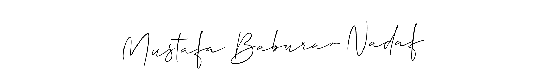 Also we have Mustafa Baburav Nadaf name is the best signature style. Create professional handwritten signature collection using Allison_Script autograph style. Mustafa Baburav Nadaf signature style 2 images and pictures png