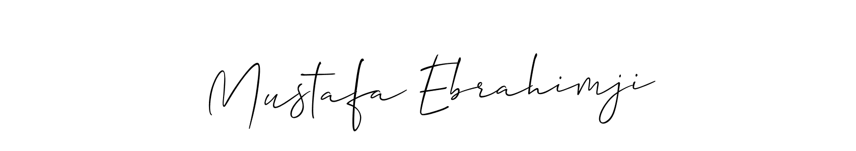 You should practise on your own different ways (Allison_Script) to write your name (Mustafa Ebrahimji) in signature. don't let someone else do it for you. Mustafa Ebrahimji signature style 2 images and pictures png