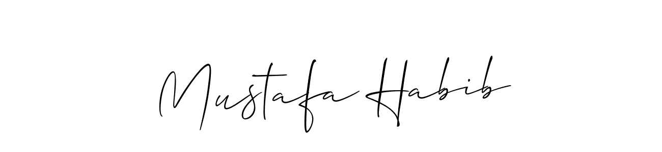 How to make Mustafa Habib name signature. Use Allison_Script style for creating short signs online. This is the latest handwritten sign. Mustafa Habib signature style 2 images and pictures png