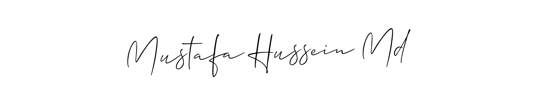 Design your own signature with our free online signature maker. With this signature software, you can create a handwritten (Allison_Script) signature for name Mustafa Hussein Md. Mustafa Hussein Md signature style 2 images and pictures png