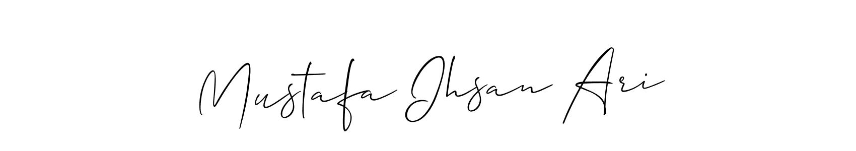 if you are searching for the best signature style for your name Mustafa Ihsan Ari. so please give up your signature search. here we have designed multiple signature styles  using Allison_Script. Mustafa Ihsan Ari signature style 2 images and pictures png