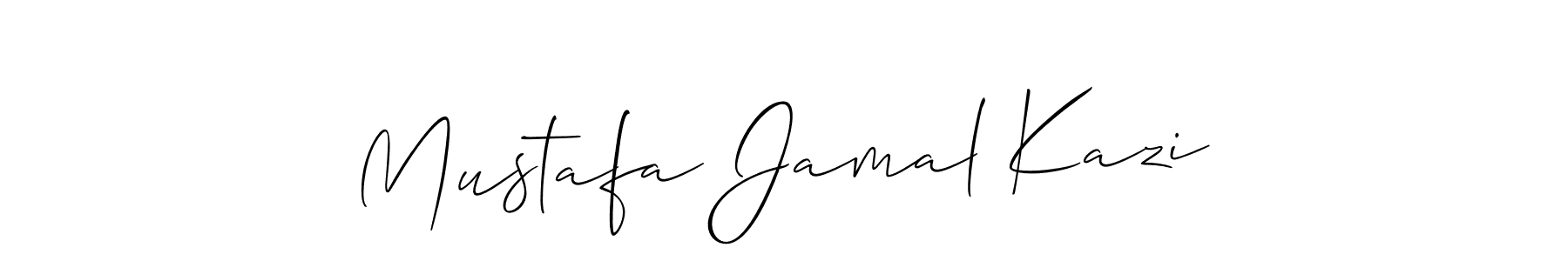 Allison_Script is a professional signature style that is perfect for those who want to add a touch of class to their signature. It is also a great choice for those who want to make their signature more unique. Get Mustafa Jamal Kazi name to fancy signature for free. Mustafa Jamal Kazi signature style 2 images and pictures png