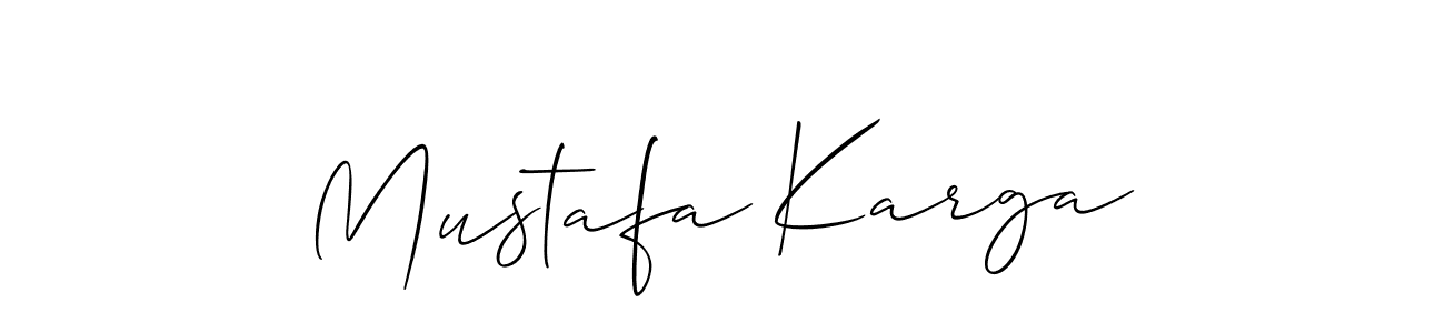 Design your own signature with our free online signature maker. With this signature software, you can create a handwritten (Allison_Script) signature for name Mustafa Karga. Mustafa Karga signature style 2 images and pictures png